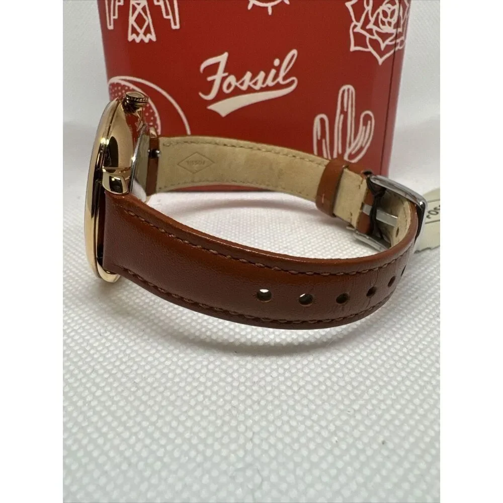 Fossil Jacqueline ES4352 Men Brown Leather Strap Analog Dial Quartz Watch YAY54